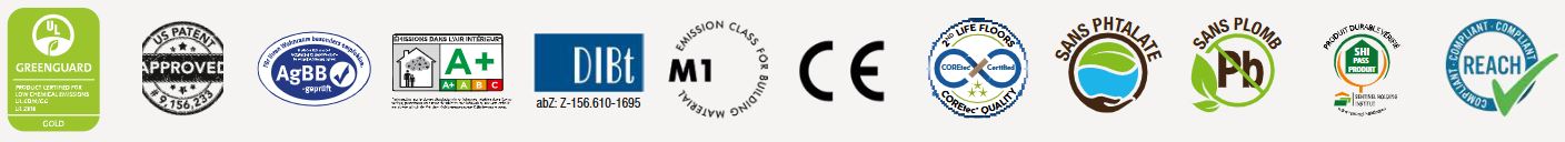 Pictogrammes lames et dalles pvc vinyles coretec